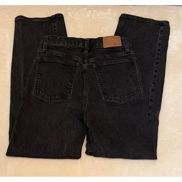 Madewell Perfect Vintage Straight Jeans 26 Black High Rise Stretch Denim Women's - Image 4