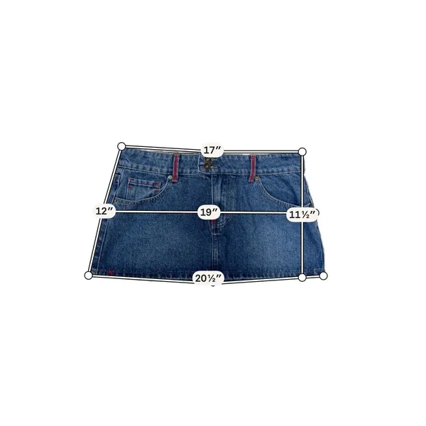 Edikted Blue Denim Low Rise Micro Mini Skirt Size M Y2K - Image 5