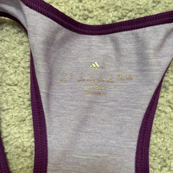 Adidas Climalite Heathered Light Purple Racerback Athletic Tank Top - Image 3