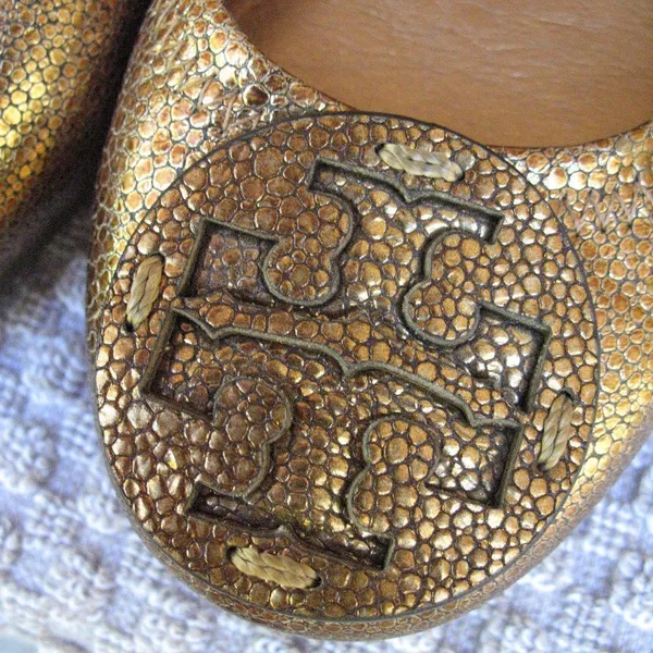 Tory Burch Metallic Leather Flats - Image 6