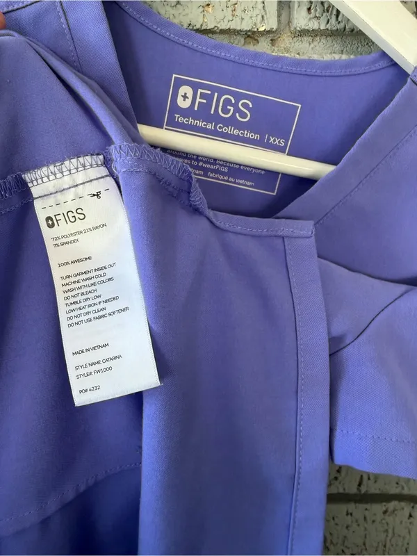 Figs Scrub Set Blueberry Purple Catarina Top Zamora Joggers Size XXS - Image 8