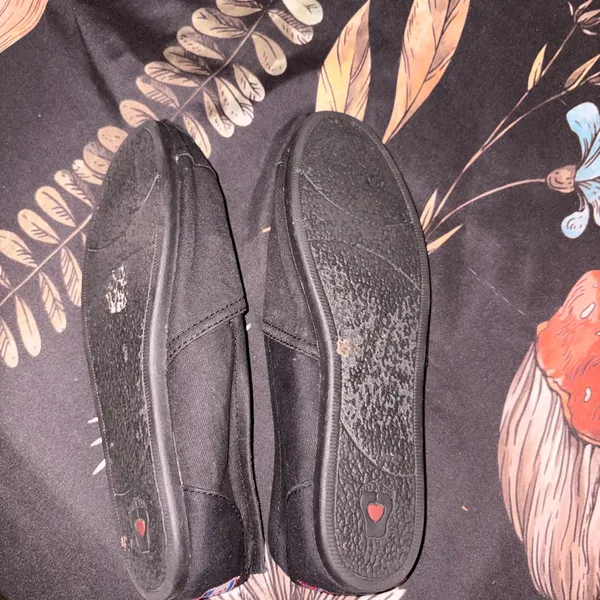 BOBS from Skechers Black Slip-On Canvas Shoes with Patterned Lining - Image 2