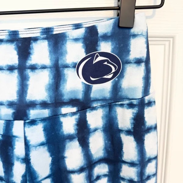 Penn State Nittany Lions Tie Dye Blue and White Flare yoga pants SMALL - Image 2