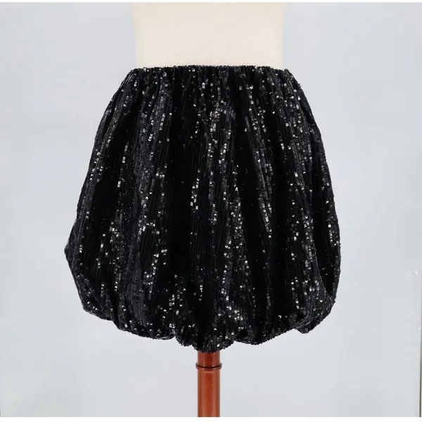 Nichole Lynel The‎ Label Mini skirt sequin bubble black Size Large Glam Cocktail - Image 3