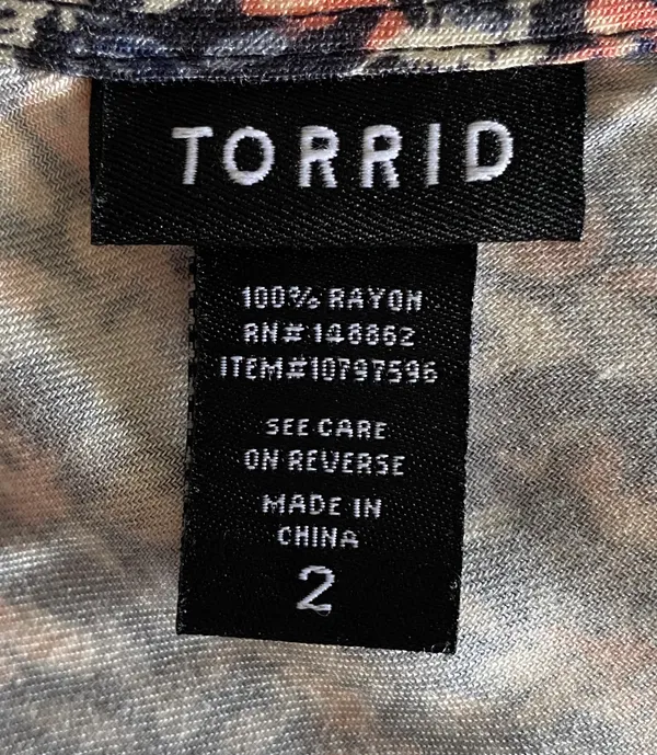 Torrid Beautiful floral babydoll tunic, short sleeves.m, cross back - Image 7