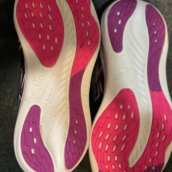 Asics Women's Navy and Pink Athletic Shoes - Image 4