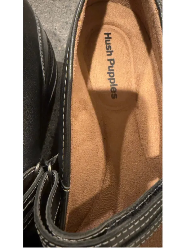 Hush Puppies Black Mary Jane Flats 9.5 with White Stitching - Image 6
