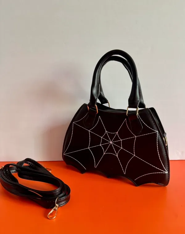 Spider Web Crossbody Bag (6335)🕷️ Black - Image 2