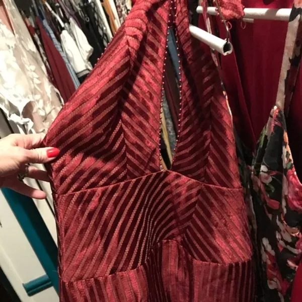 NBD NWT Ozzie burgundy halter mine dress - Image 3