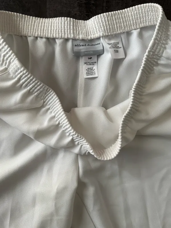 Alfred Dunner Classics Womens Straight Mid Rise Pull-On Pants White Size 14P - Image 5