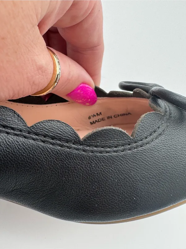 Kate Spade New York Yasmin Scalloped Block Heel Pumps Black Leather Size 6.5 - Image 11