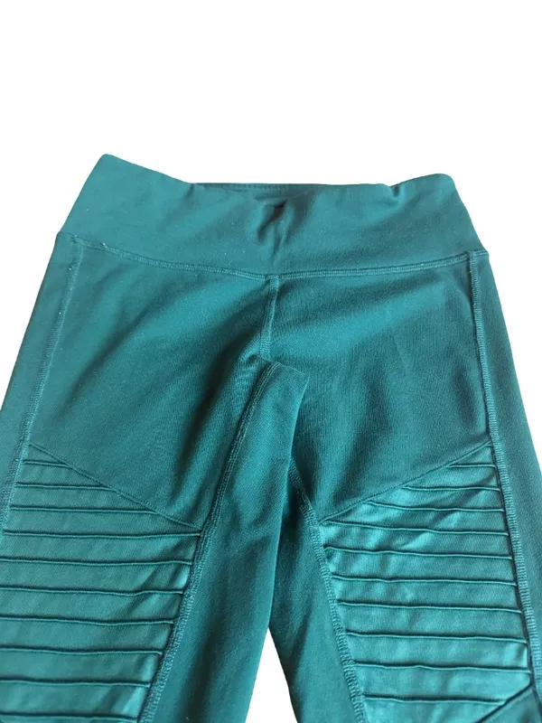 Alo Yoga High-Waisted Moto Leggings Greem Stretch Ankle Length Workout Size XS - Image 5