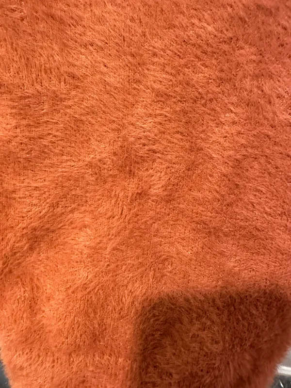ASTR The Label Square Neck Fuzzy Crop Sweater in Rust - Image 4