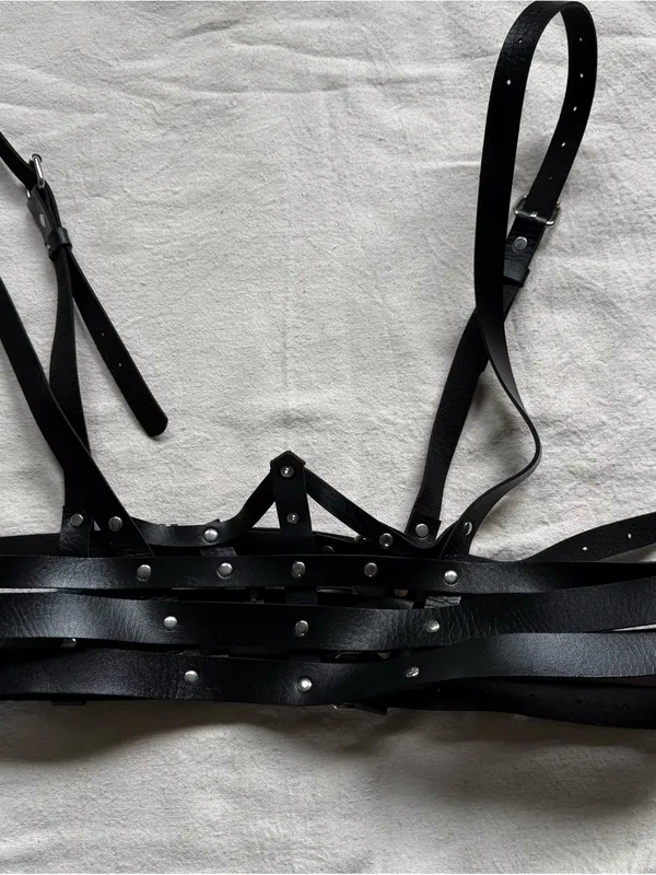Black Faux Leather Corset Belt with Buckle Straps - Women - Image 2
