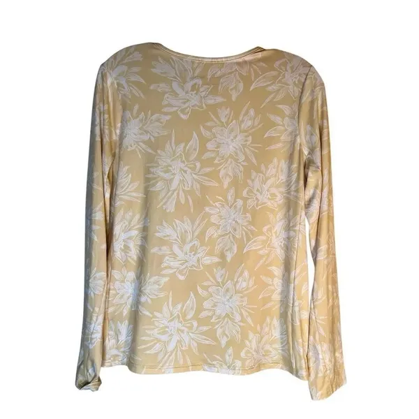 Hang Ten Women’s Yellow Beach Soft Floral Pocket Long Sleeve UPF 50+, Size Med - Image 2