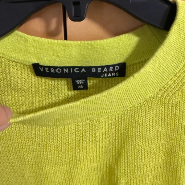 Veronica Beard Kellen twist-front sweater Chartreuse - Image 3
