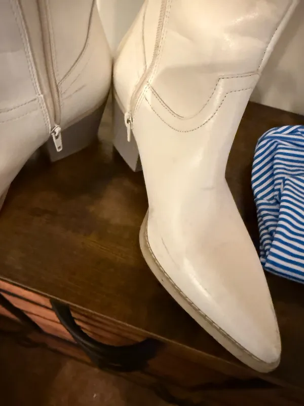 Oasis Society Boots White With Rhinestone Fringe - Image 2