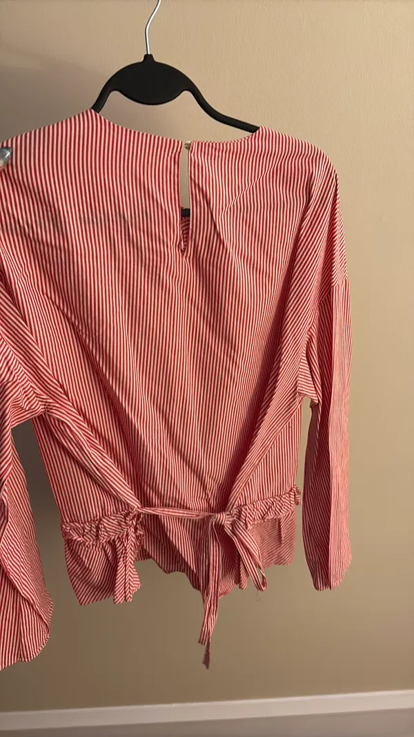 H&M Red Striped Blouse - Image 2