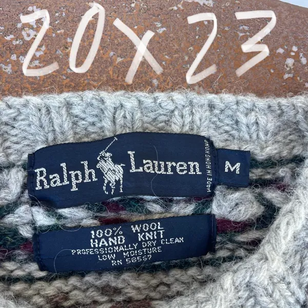 Ralph Lauren vintage 90s moose sweater vest 100% wool sz m - Image 5