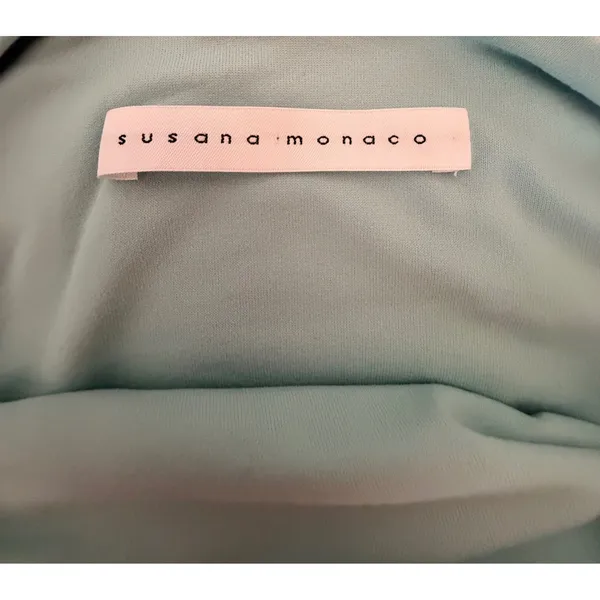 Susana‎ Monaco NWOT Side Gathered Mini Dress Breathe Blue Long Sleeve Ruched XS - Image 6