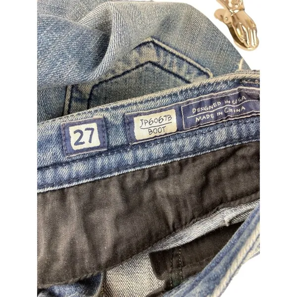 Miss Me Bootcut Womens Jeans Sz 27 Bling Rhinestone Distressed Denim Flap Pocket - Image 7