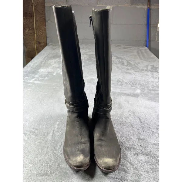 Lucky Brand Distressed Women's 10W Leather Ostrand Riding Boots Gray Mid Calf - Image 7