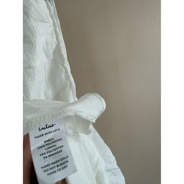 Lulus Sweet Definition White Burnout Ruffled One-Shoulder Midi Dress Size Large - Image 10