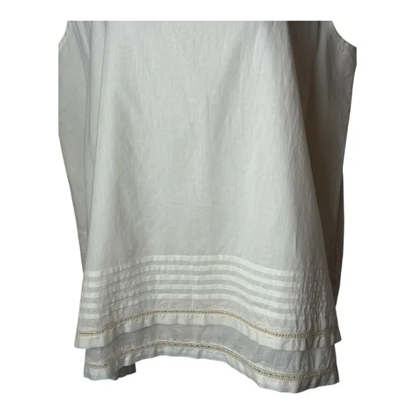 Lilla P Tank Top Women Large White Cotton Lace Double‎ Layer Shell NWT Boho - Image 6