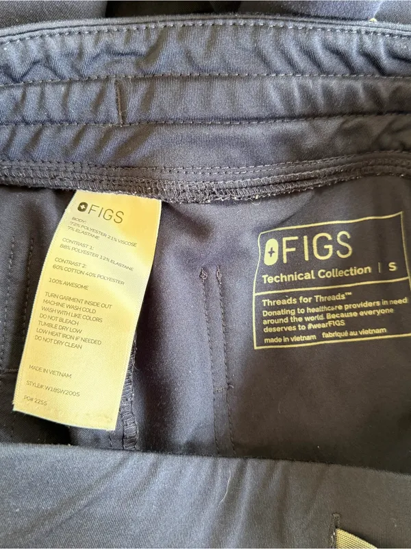 FIGS Technical Collection Navy‎ Jogger Scrub Pants Size Small - Image 3