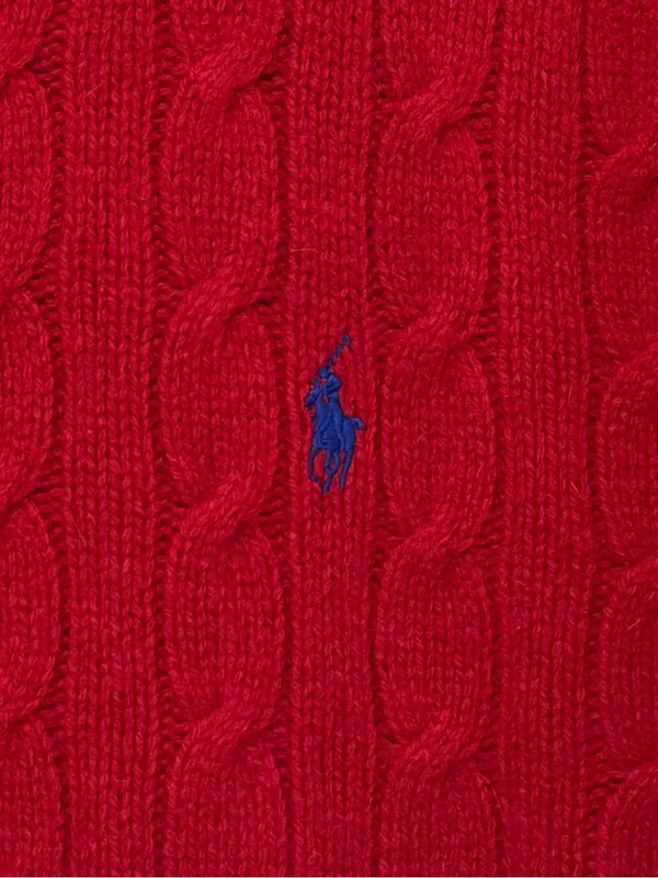 Ralph Lauren Cable Knit Wool Sweater Red Size Medium Women’s Relaxed Oversized - Image 5