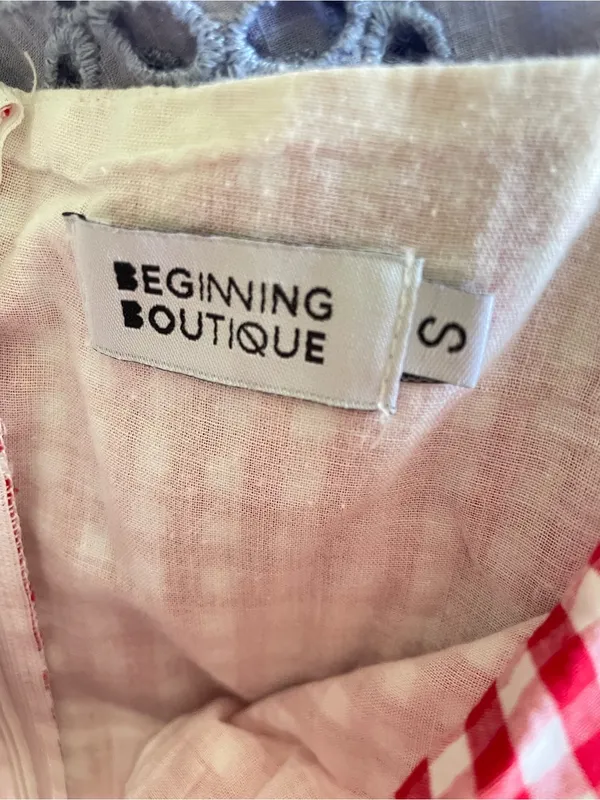 Beginning Boutique Mercury Mini Red Gingham Dress Size Small - Image 4