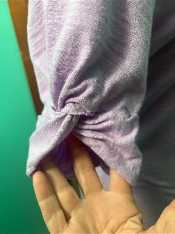 White House Black Market Lilac Scoop Neck Short Sleeve Top - Image 4