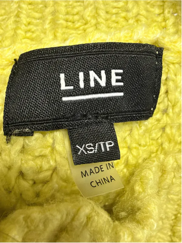 LINE the Label Women’s LongSleeve Ribbed Pointelle Mock Neck Cropped Sweater XS - Image 3