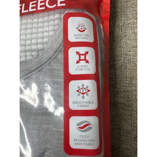 Free Country Microtech Heat Force Grid Fleece Base Layer Top Gray Womens XXL - Image 2