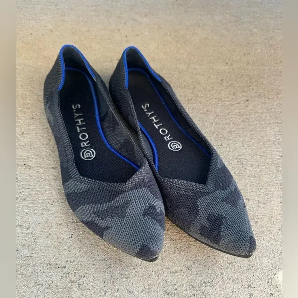 Rothy's The Point Dark Camo Grey Size‎ 9 Wide - Image 3