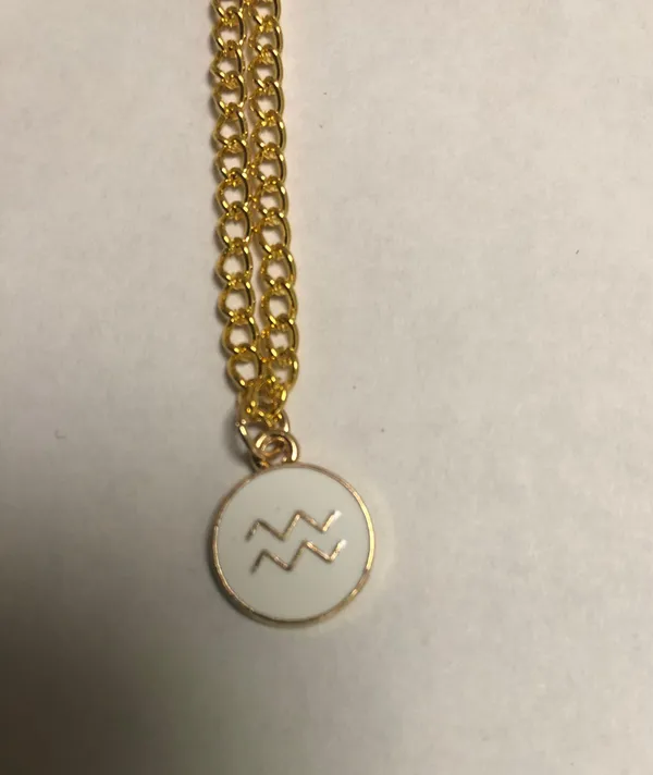 Aquarius Zodiac Sign Pendant Necklace - Image 2