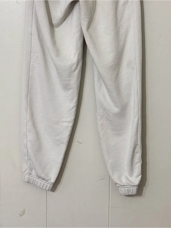 TNA Aritzia Cozy Fleece Jogger Sweatpants Womens XXS Ivory Cream High Rise - Image 8
