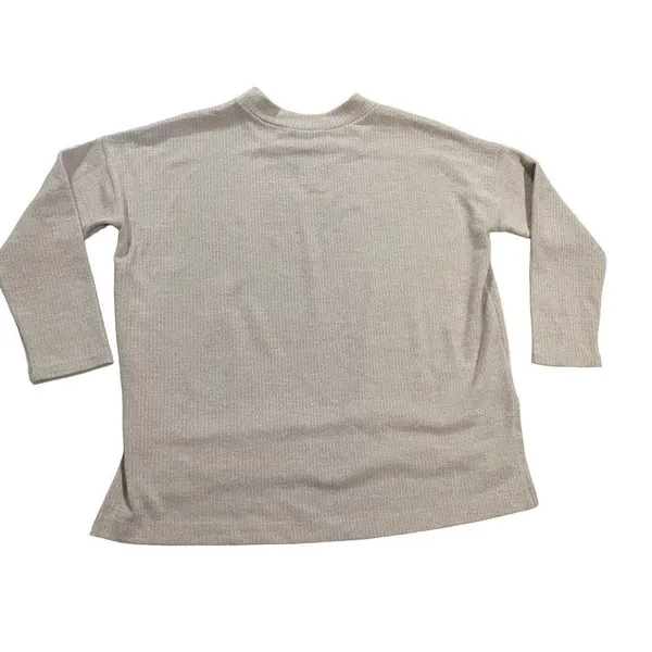 Clara Sun Woo ‎ light pink Vneck sweater sz small split hem ribbed knit - Image 9