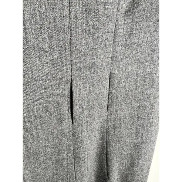 Ralph Lauren Grey Virgin Wool Blend Notched V-Neck Sheath Dress Size 4 - Image 16