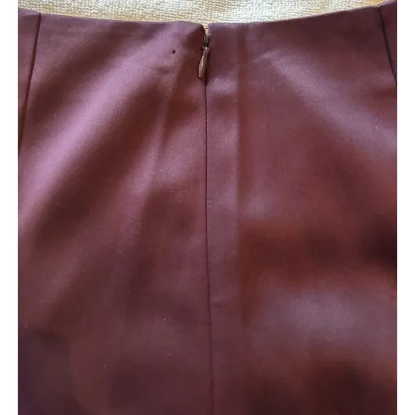 LOFT Burgundy A-Line Short Skirt Zip Closure 00 Petite Solid Women's Skirt - Image 3