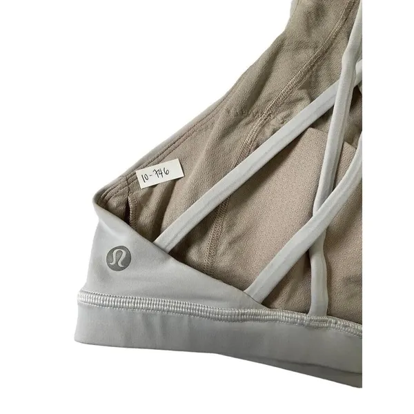 Lululemon Sportsbra Women Size 4 Grayish White Activewear Yoga 10-746 - Image 4