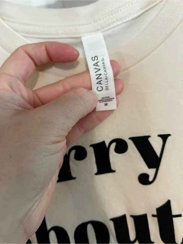 Bella Canvas Cream Graphic Tee with Black Text - Image 3