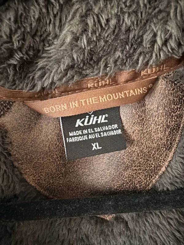 Kuhl Flight Vest Soft Fuzzy Fleece Full Zip Dark Gray Brown Women’s XL Zip Hood - Image 2