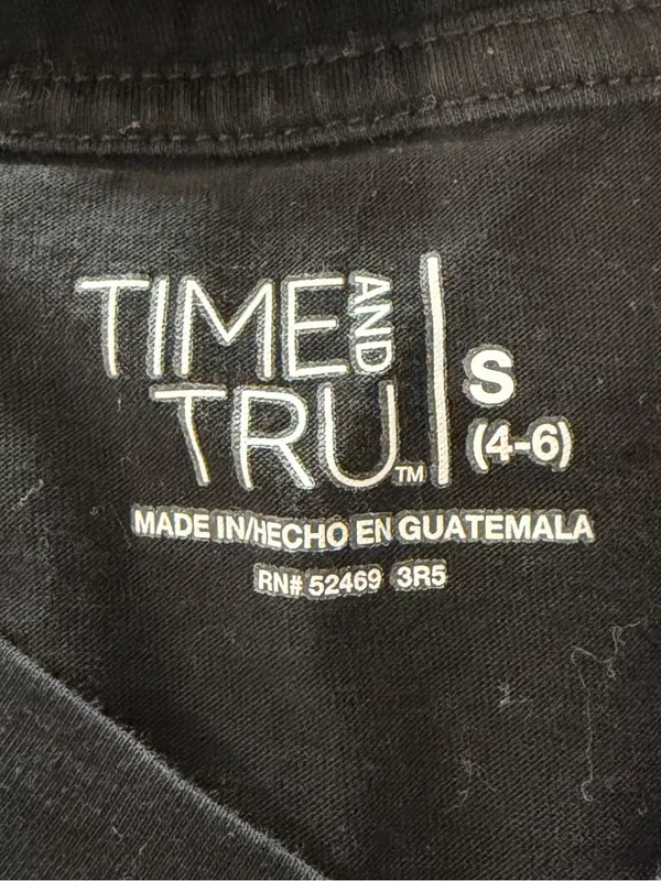 Time and Tru Classic Black V-Neck Women's Tee - Image 3