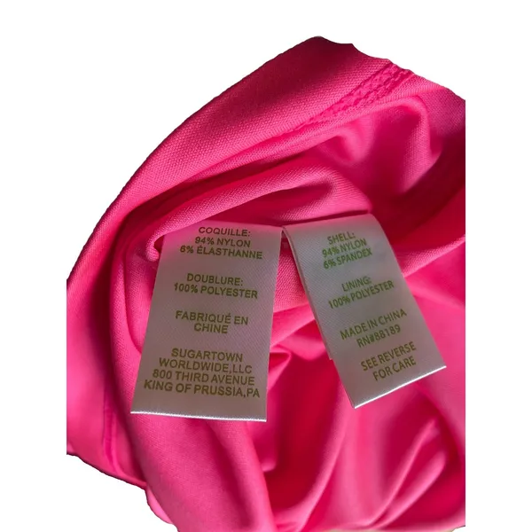 Lilly Pulitzer‎ Jade Pink Tropics scalloped shell lace dress Size S off shoulder - Image 10