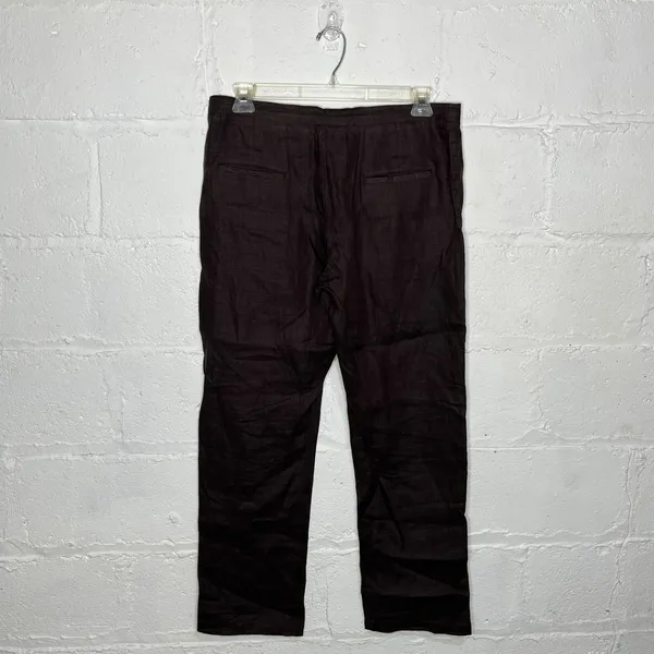 Koko Buns Women's Brown Wide‎ Straight Leg Drawstring Pants Size Medium - Image 2