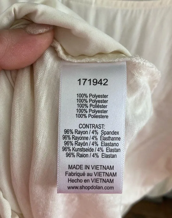 Dolan Cream Colored Lightweight Blouse Size Medium Peasant Top White - Image 5