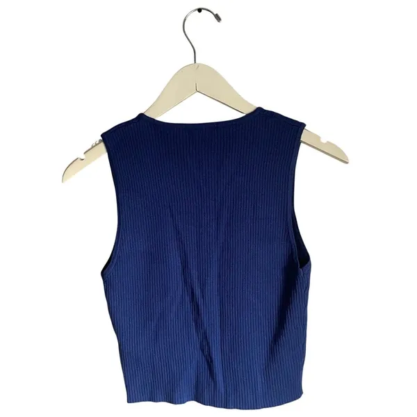 Lelis Collection Cobalt Blue Sleeveless Coquette Bow Ribbed Tank Top size Medium - Image 4