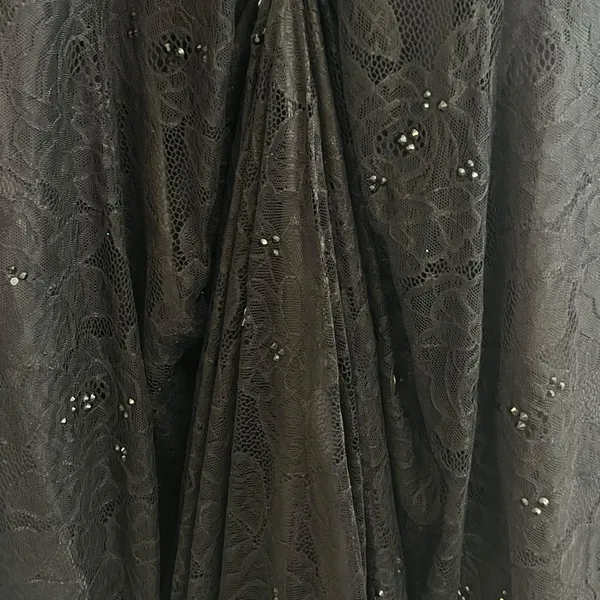 Rachel Allan Womens Lace Beaded Maxi Skirt Size 4 Black Whimisigoth Witchy Prom - Image 5