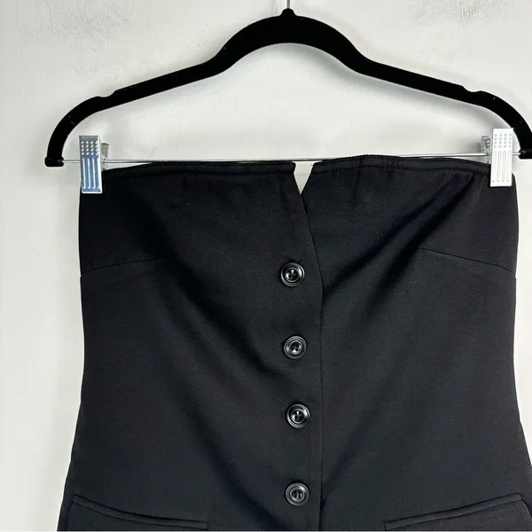 NWT Commense Button Down Tube Top Sz Medium Black - Image 4